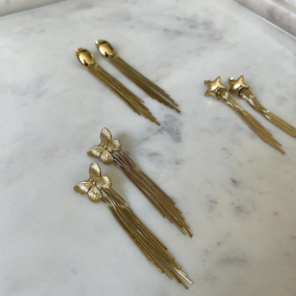 STATEMENT OORBELLEN FANCY BUTTERFLY  - GOLD PLATED