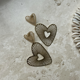 STATEMENT OORBELLEN HARTJES - GOLD PLATED