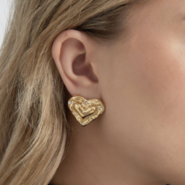 STATEMENT OORKNOPJES HART  - GOLD PLATED