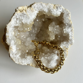 BREDE SCHAKEL ARMBAND - GOLD PLATED