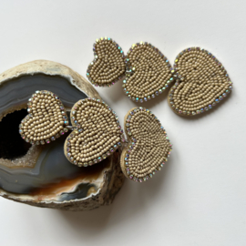 STATEMENT OORBELLEN HARTJES - BEIGE
