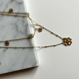KETTING SET CLOVERS - GOLD PLATED