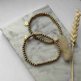 ELASTISCHE ARMBAND SMILEY - GOLD PLATED