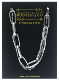 DUBBELE ARMBAND CHAIN - STAINLESS STEEL