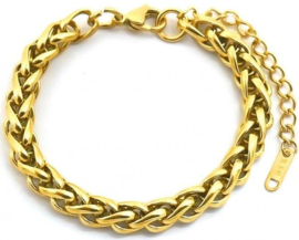 BREDE SCHAKEL ARMBAND - GOLD PLATED