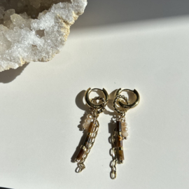 OORBELLEN TIJGEROOG - GOLD PLATED