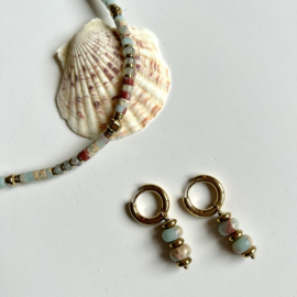 KETTING NATUURSTENEN MINT  - GOLD PLATED