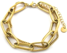 DUBBELE ARMBAND CHAIN - GOLD PLATED