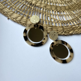 STATEMENT OORBELLEN TIJGERPRINT - GOLD PLATED