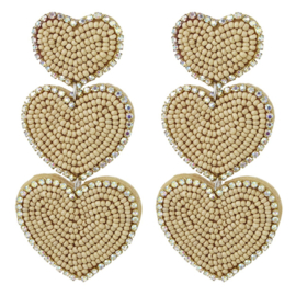 STATEMENT OORBELLEN HARTJES - BEIGE