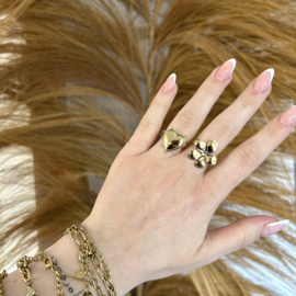 VERSTELBARE RING BLOEM - GOLD PLATED