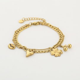 BEDEL ARMBAND CLOVER - GOLD PLATED