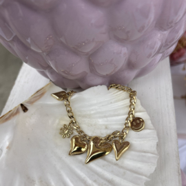 BEDEL ARMBAND LOVE & SMILE - GOLD PLATED