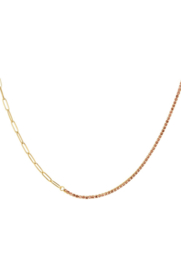 KETTING CHAIN & STRASS GOUD  - GOLD PLATED