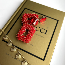 STATEMENT OORBELLEN ROOD - GOLD PLATED