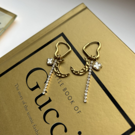 OORBELLEN LOVELY MOON - GOLD PLATED