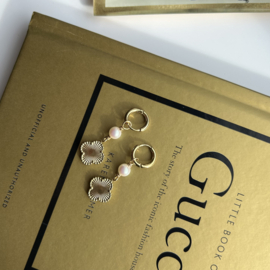 OORBELLEN CLOVER & PEARL - GOLD PLATED