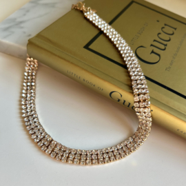 KETTING MET STEENTJES  - GOLD PLATED