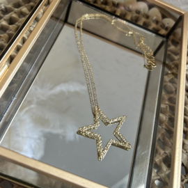 KETTING GROTE STER - GOLD PLATED