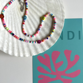 KETTING KRALEN & SMILEYS  - STAINLESS STEEL