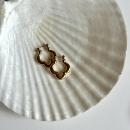 OORBELLEN CREOLEN KLAVER - GOLD PLATED