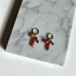 OORBELLEN NATUURSTENEN - GOLD PLATED