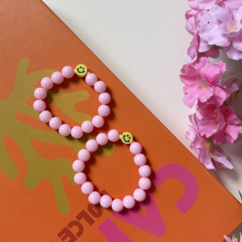 KINDER ARMBANDJE SMILEY - ROZE KIDS