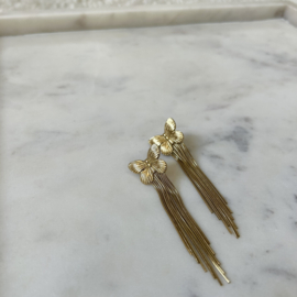 STATEMENT OORBELLEN FANCY BUTTERFLY  - GOLD PLATED