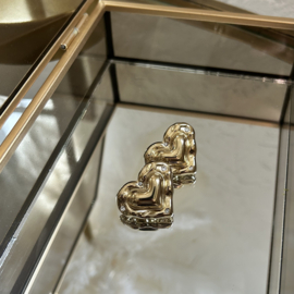 STATEMENT OORKNOPJES HART  - GOLD PLATED