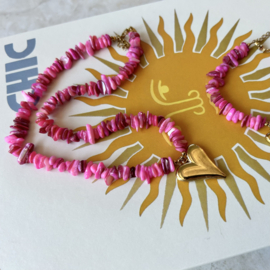 KETTING LOVE & SHELLS ROZE - GOLD PLATED