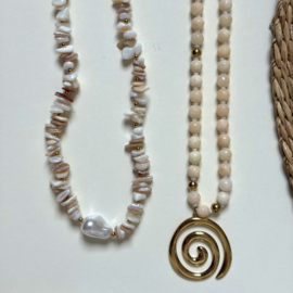 KETTING NATUURSTENEN SWIRL - CRÈME