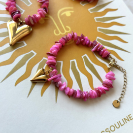 ARMBAND LOVE & SHELLS ROZE -  GOLD PLATED