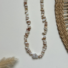 KETTING NATUURSTENEN - WIT