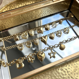 BEDEL ARMBAND HARTJES - GOLD PLATED
