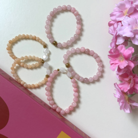 ARMBAND NATUURSTENEN - PEACH