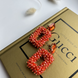 STATEMENT OORBELLEN ORANJE - GOLD PLATED