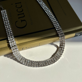 KETTING MET STEENTJES  - STAINLESS STEEL