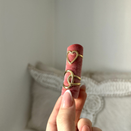 VERSTELBARE RING HART OPEN - GOLD PLATED
