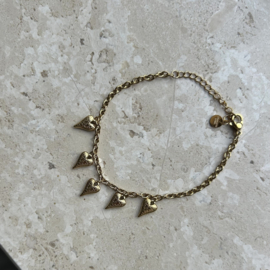 BEDEL ARMBAND HARTJES - GOLD PLATED