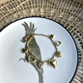 BEDEL ARMBAND HARTJES - GOLD PLATED