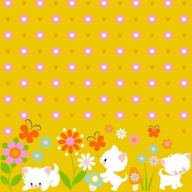 Finch fabrics - Playin' kittens yellow