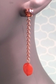 'Maxima oorbellen' met oranje Jade 0263