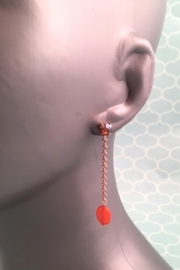 'Maxima oorbellen' met oranje Jade 0263