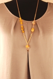 Ketting met gele Jaspis en Jade 0113