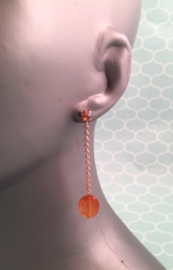 'Maxima oorbellen' met licht oranje jade 0264