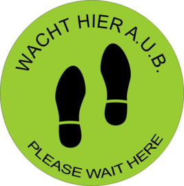 Vloersticker Corona - Wacht hier a.u.b. - diverse kleuren - 30 CM