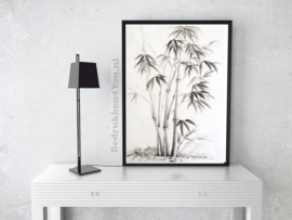 Poster Bamboe zwart/wit A5 / A4