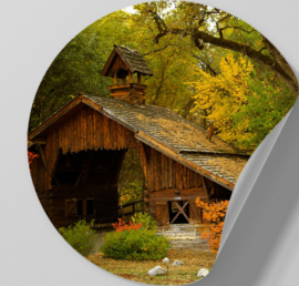 Behangcirkel zelfklevend - Huis in het Bos - sticker