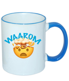 Mok, blauw handvat, Waarom? Daarom!