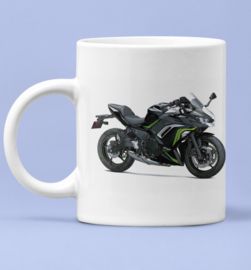 Mok  met afbeelding Kawasaki ZX10R - Ninja met tekst (zwart groen)